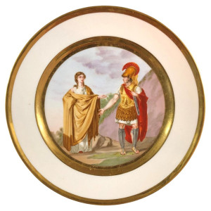 Prato de porcelana pintada,...