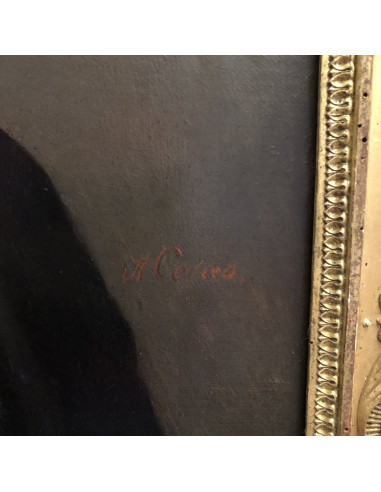 Óleo sobre tela, pintura do século XIX