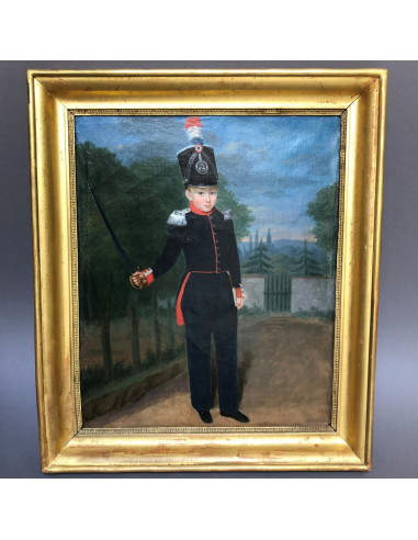 Gemälde eines Kindes in Militärkostüm