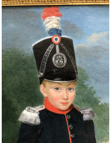 Gemälde eines Kindes in Militärkostüm