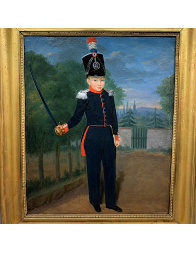 Gemälde eines Kindes in Militärkostüm