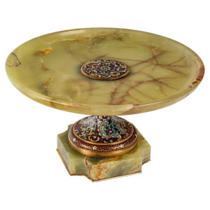 Onyx and cloisonné bronze...