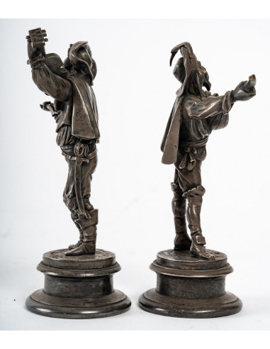 Figur eines Musikers aus versilberter...