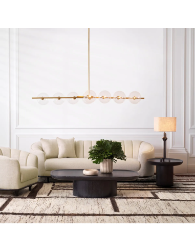 Conti Table Lamp, Bronze and Linen