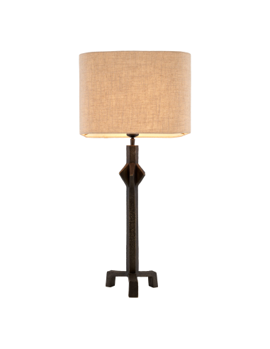 Conti Table Lamp, Bronze and Linen