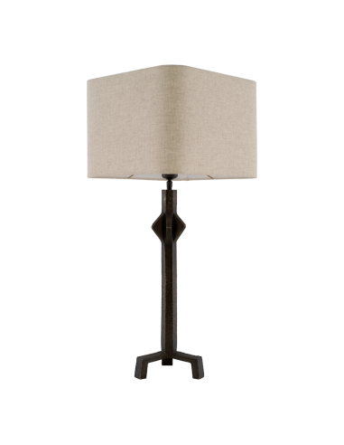Lampada da tavolo Conti, bronzo e lino