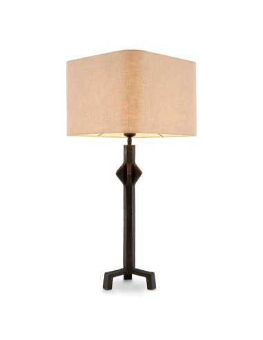 Candeeiro de mesa Conti, bronze e linho