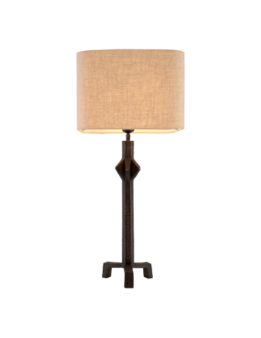 Lampada da tavolo Conti, bronzo e lino