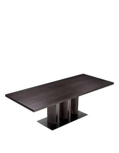 Mesa de comedor "Julius", roble y bronce