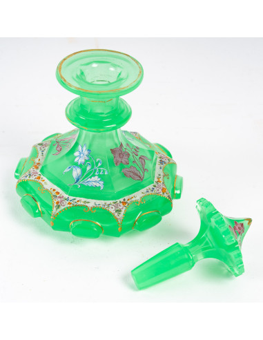Green Opaline Perfume Bottle, 19th...