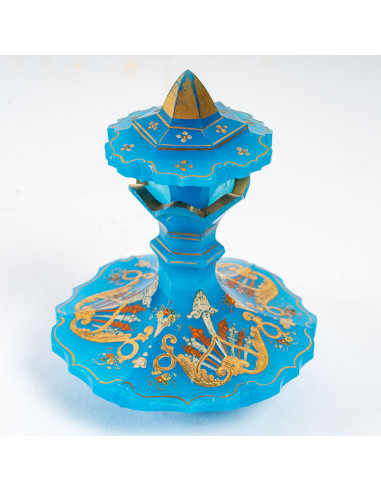 Blue Opaline Perfume Bottle, 19th...