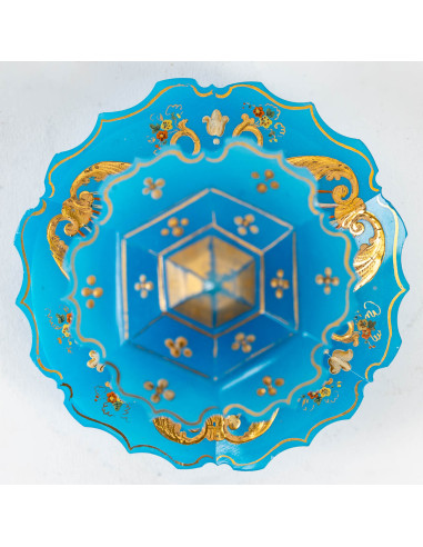 Blue Opaline Perfume Bottle, 19th...