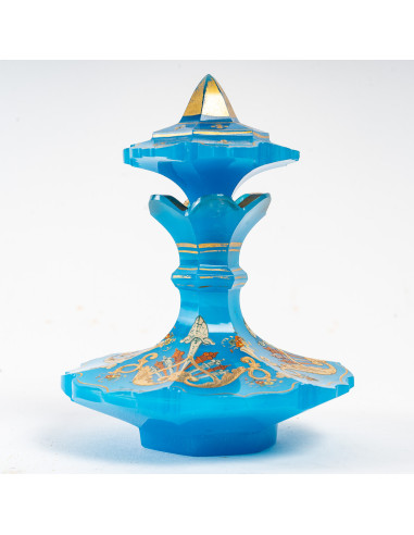 Blauwe Opaline Parfumfles, 19e eeuw