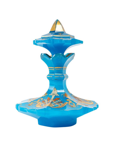 Modrá opalinová lahvička na parfém,...