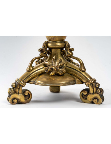 异常的鎏金铜油灯，1900年