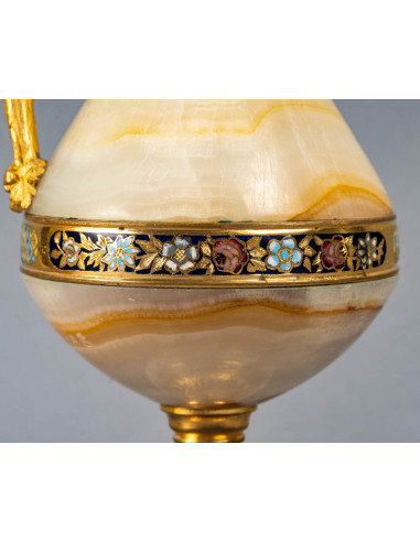 Par de Vasos Onyx e Gilded Bronze e...