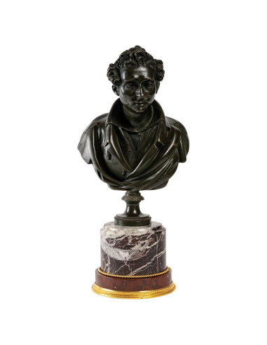19th century bronze and marble bust