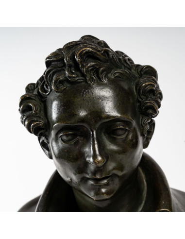 Busto de bronze e mármore do século XIX