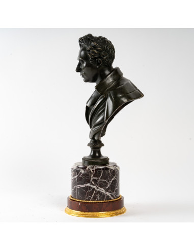 Busto de bronze e mármore do século XIX