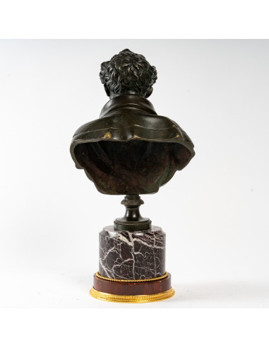 Busto de bronze e mármore do século XIX