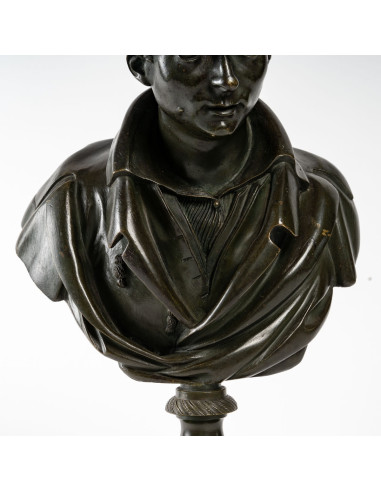 Busto de bronze e mármore do século XIX
