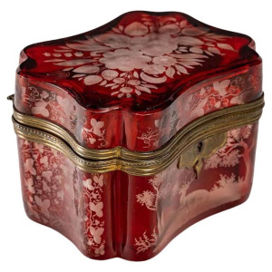 Caja de cristal de Bohemia,...