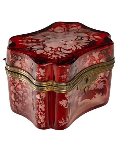 Caja de cristal de Bohemia, época de...