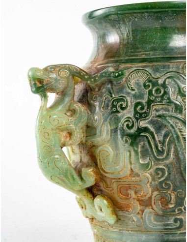 玉石花瓶，亚洲艺术，中国