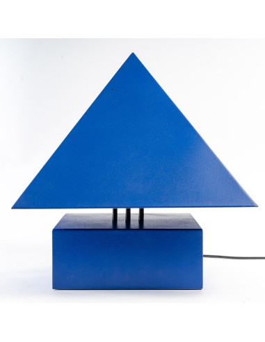 Alain Letessier 的蓝色涂漆金属三角台灯，1987 年