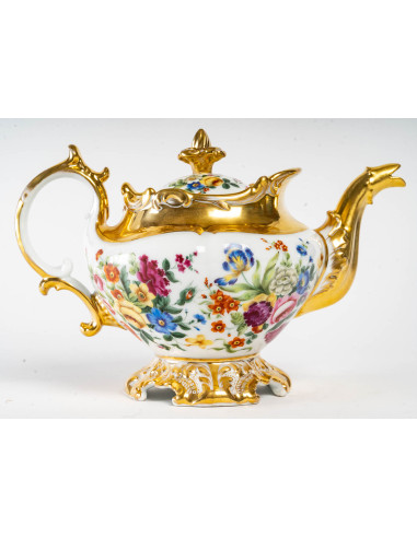 Tetera de porcelana parisina, S. XIX