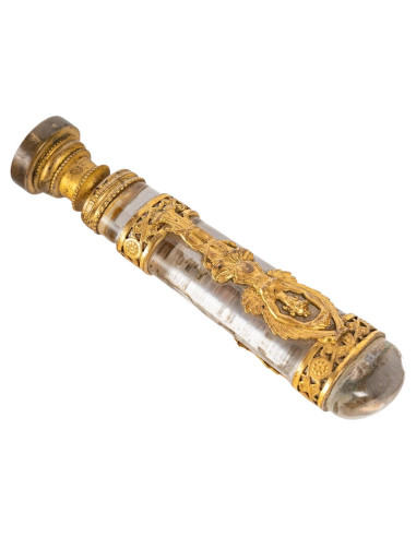 Selo em cristal e bronze dourado,...