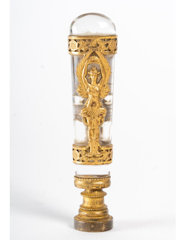 Selo em cristal e bronze dourado,...