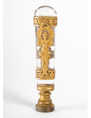 Selo em cristal e bronze dourado,...