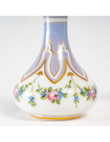 Paar beschilderde en vergulde opaline...
