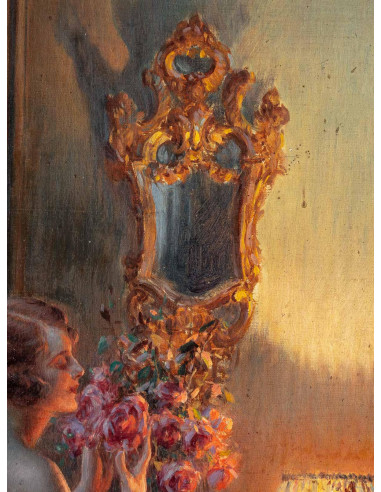油画，Enjolras Delphin的布上油画，1900年
