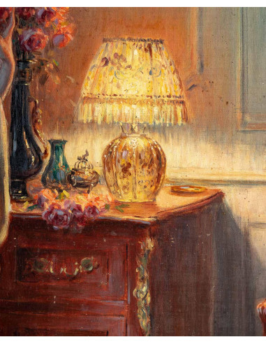 油画，Enjolras Delphin的布上油画，1900年