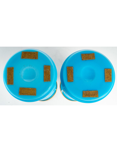 Paire de Vases en Opaline Turquoise...