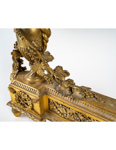 Paire de Chenets en Bronze Doré de...