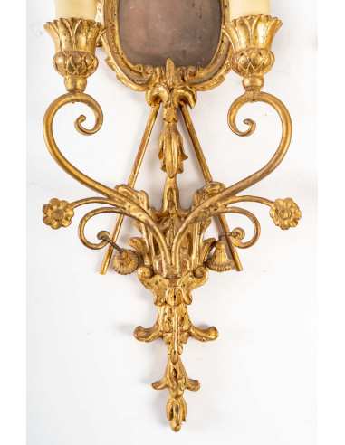 Coppia di appliques in legno...