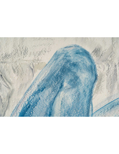 Luez 纸上绘画，表现一位仙女，现代艺术