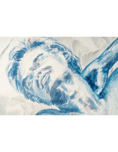 Luez 纸上绘画，表现一位仙女，现代艺术