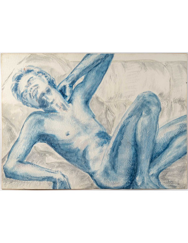 Luez 纸上绘画，表现一位仙女，现代艺术