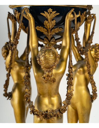 Gilt and Enameled Bronze Clock, White...