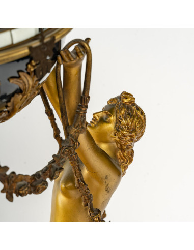 Gilt and Enameled Bronze Clock, White...