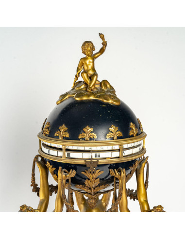 Gilt and Enameled Bronze Clock, White...
