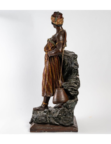 陶器雕塑，持水者，东方人，19世纪