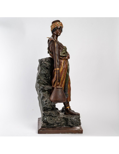 陶器雕塑，持水者，东方人，19世纪