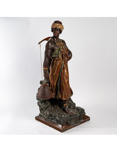 陶器雕塑，持水者，东方人，19世纪