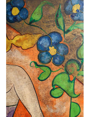 板上油画，署名 "Linda Le Kinff"，Mathilde et...