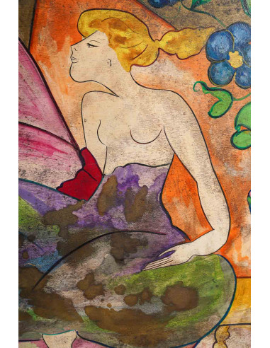 板上油画，署名 "Linda Le Kinff"，Mathilde et...